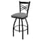 Holland Bar Stool Co 30" Swivel Bar Stool, Black Wrinkle, Canter Grey Seat 82030BW007 - alternate 1